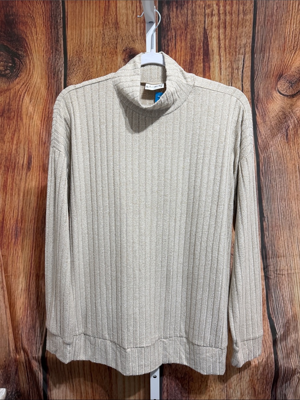 NWT! Wonderly Textured Mock Long Sleeve Blouse Size L